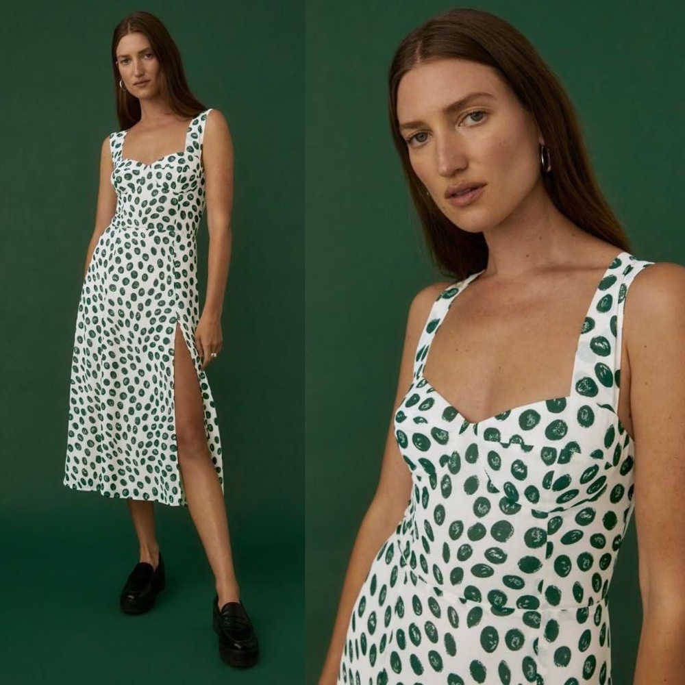 Reformation Fulton Polka-Dot Dress